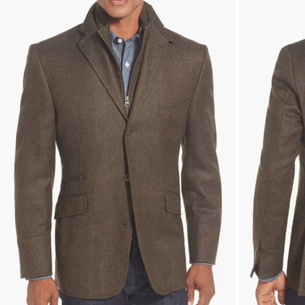 Kroon Brown Ritchie Wool Cashmere 3-in-1 Blazer 46R